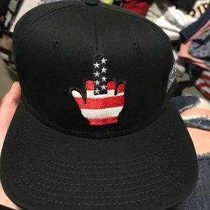 American flag middle finger SnapBack hat